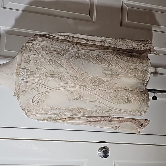 Silk Chiffon Newport News, Y2K blouse. Size 12. Paisley‎ moss green/light pink. - Picture 6 of 9